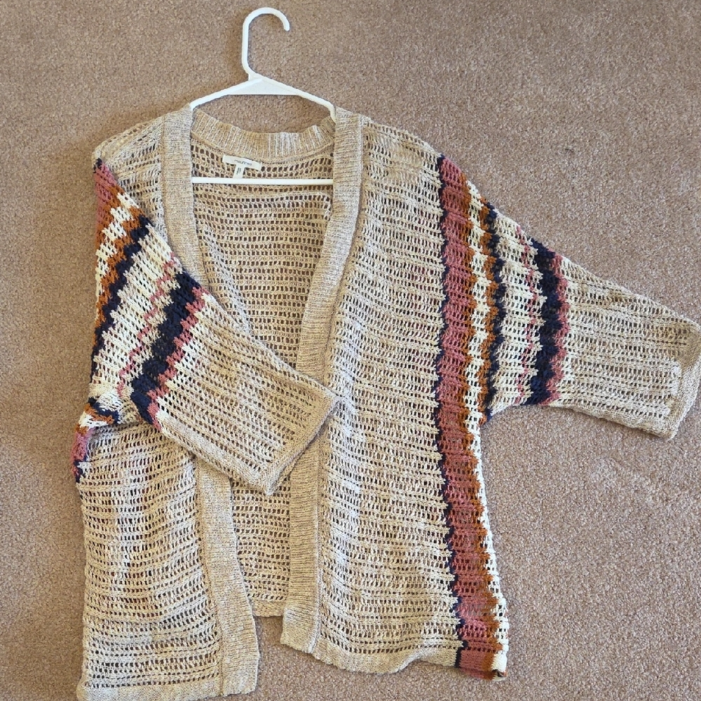 Maurices Multicolor Open-Knit Cardigan